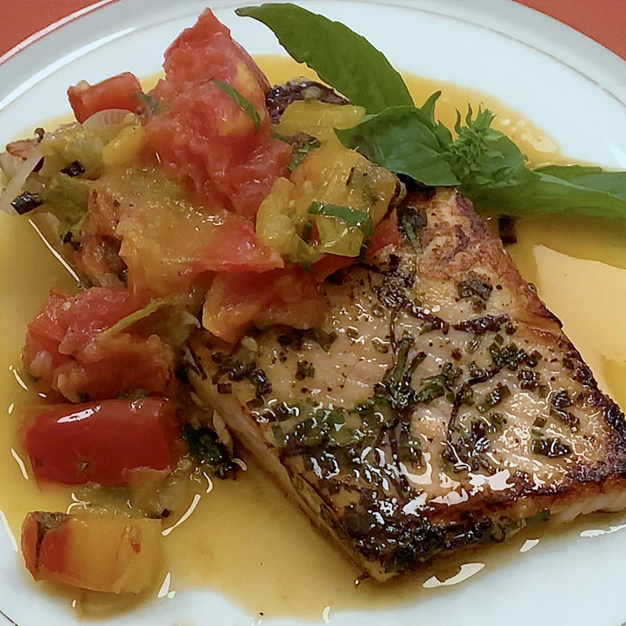 Michel Nischan Seared Salmon with Tomato Butter
