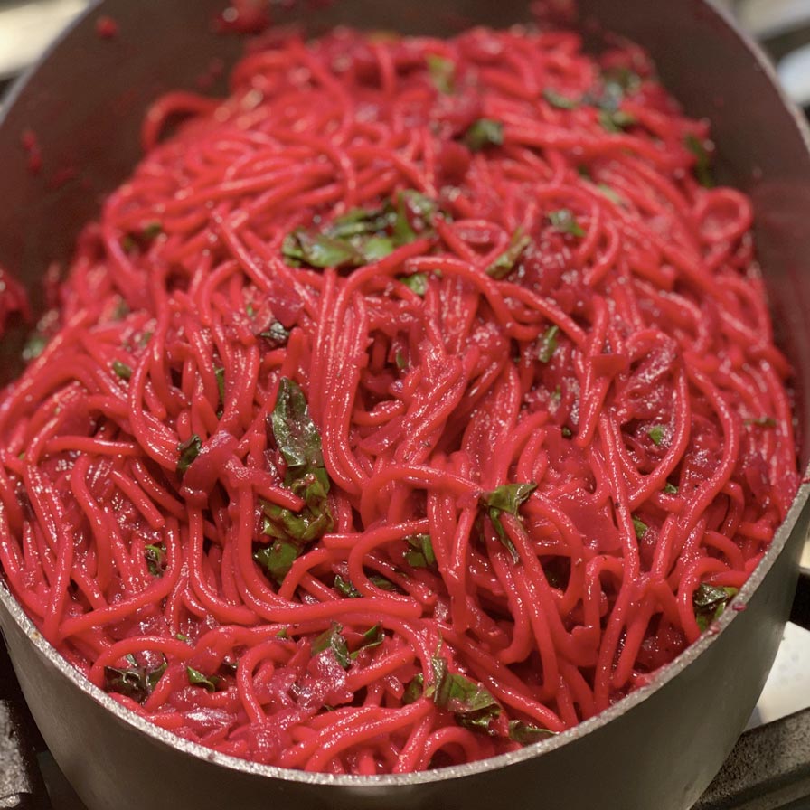 Rachael Ray Drunken Tuscan Spaghetti with Roasted Beets