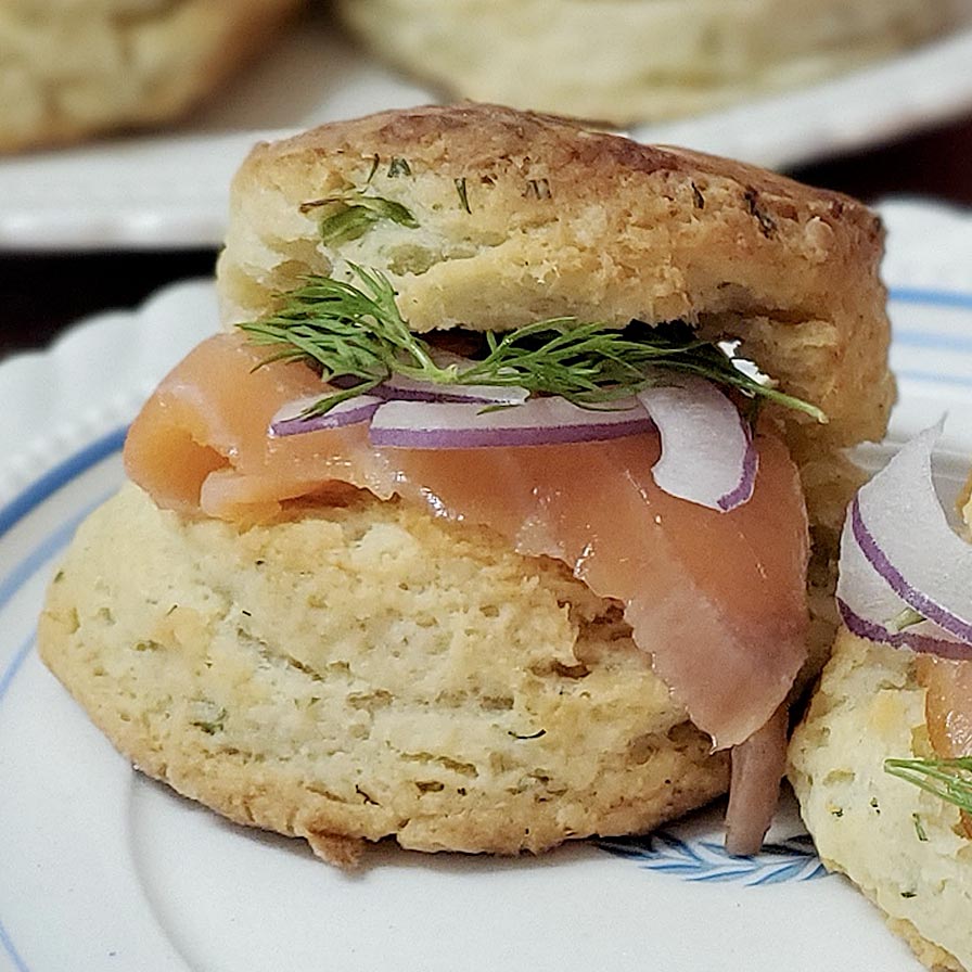 Carla Hall Garlic-Herb Biscuits with Smoked Salmon