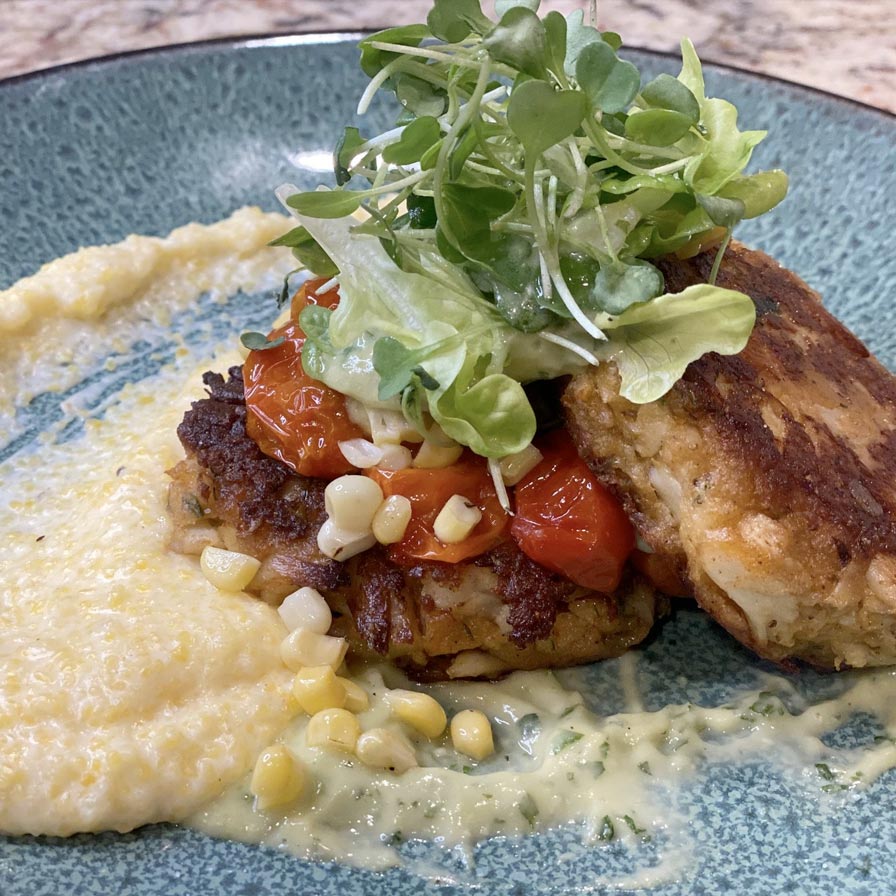 Catina Smith Maryland Crab Cakes with Avocado Vinaigrette