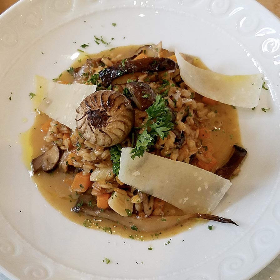 Herve Malivert Farotto with Roasted Mushrooms