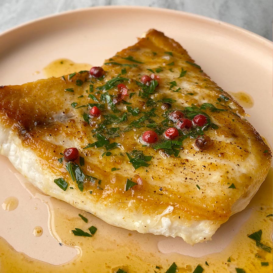 Swordfish with Pink PeppercornYuzu Brown Butter Sauce • JPF Members