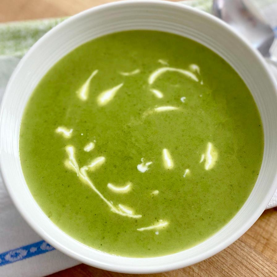 Ellie Krieger - Creamy Spinach Soup with Goat Cheese