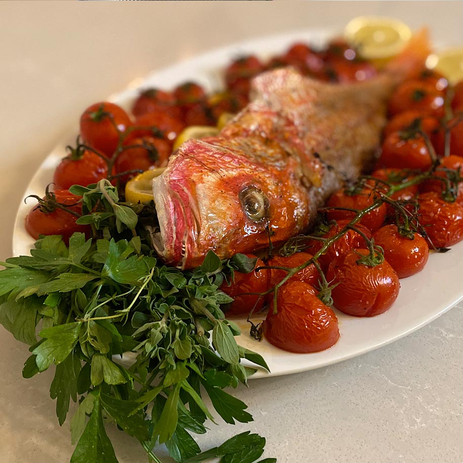 Jamie Hyder - Whole Roasted Fish with Roasted Tomatoes