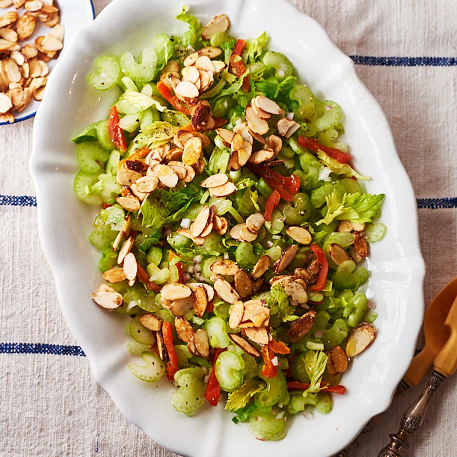 Molly Stevens - Celery Salad with Apricots & Candied Almonds